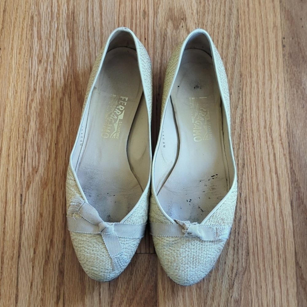 Ferragamo straw flats